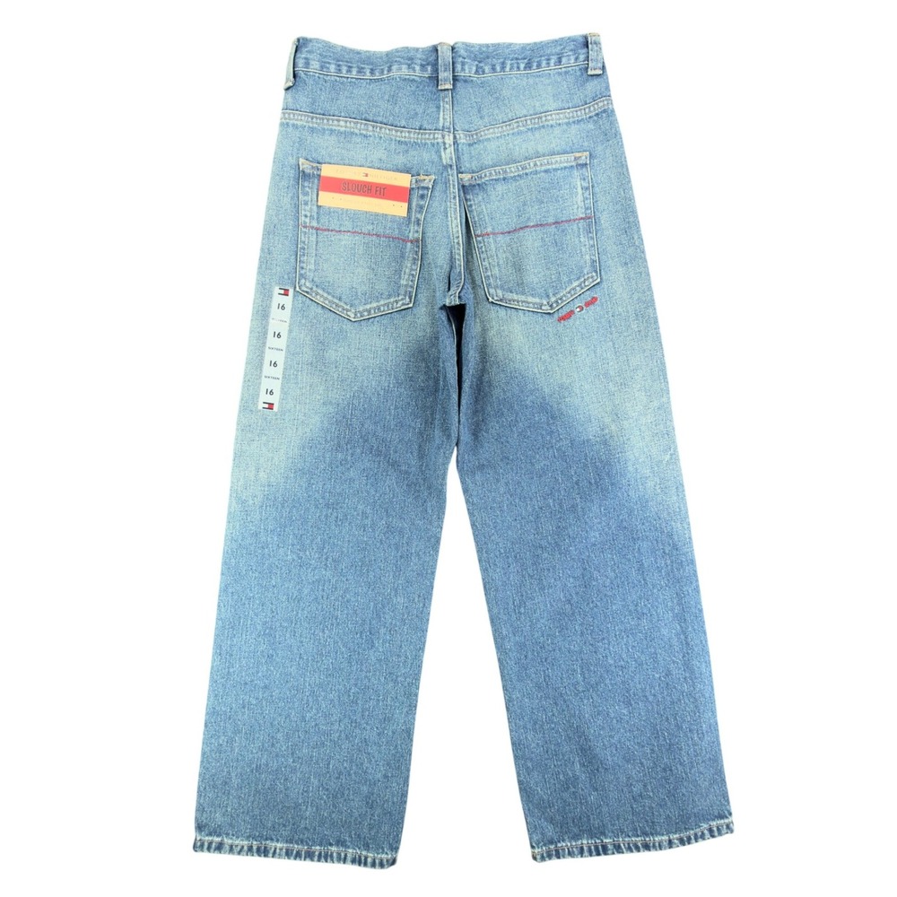 Tommy Hilfiger Y2K Slouch Fit Jeans Boy 16 Blue Cotton Deadstock NWT